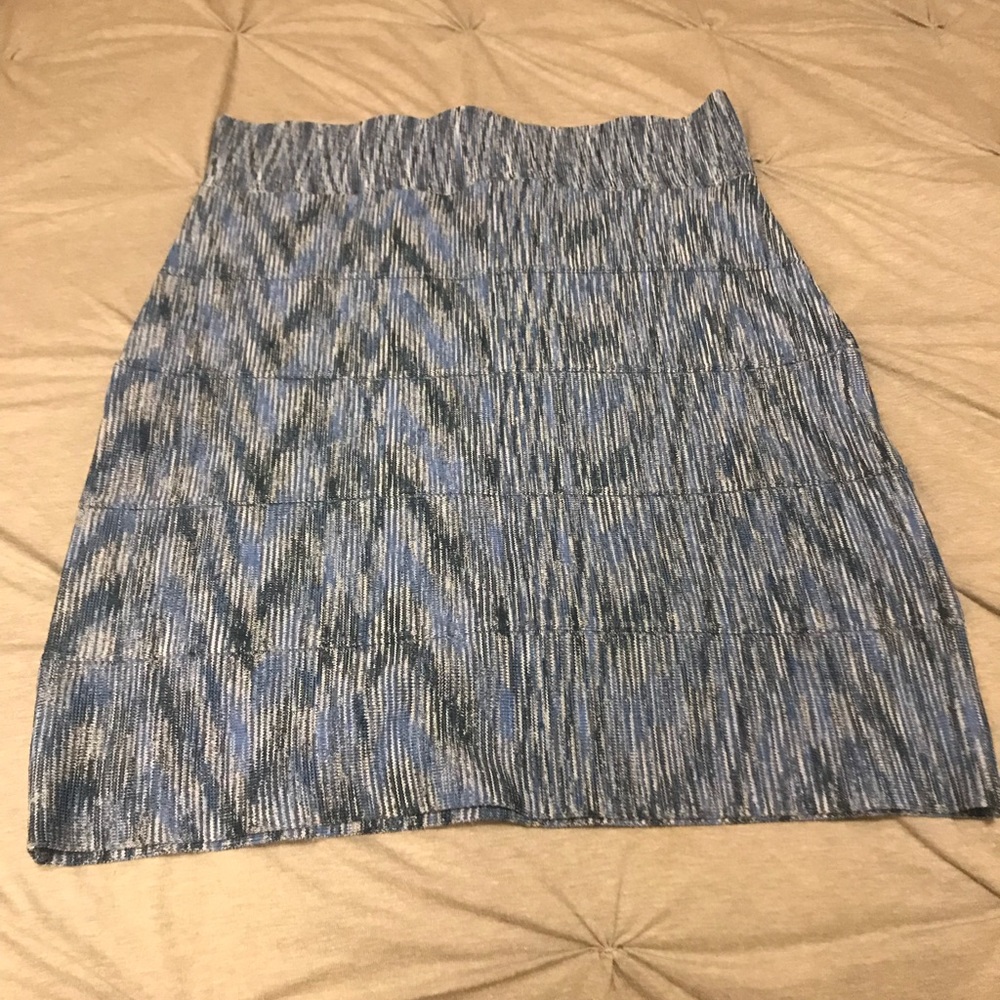 BCBG Simone Bandage Pencil Skirt in Blue Multi